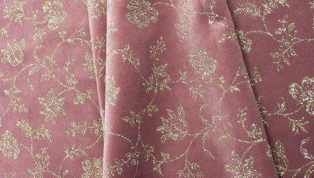 Broderie Glitter Velvet col.Old rose 50x70