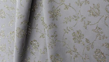 Broderie Glitter Velvet Tissue col. Beige 50x70