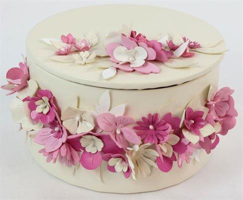 Soft eco-leather little flowers col. Wisteria cm.24x23