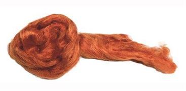 Nastro di seta riciclata col.rosso gr.50 mt 10.50 diam.mm15 (100%SE)