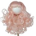 Pink curly  synthetic wig for dolls cm. 20/22