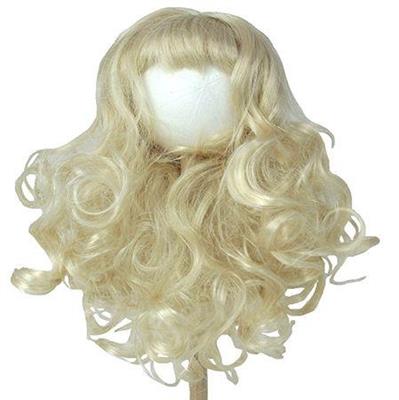 Blonde curly  synthetic wig for dolls cm. 20/22