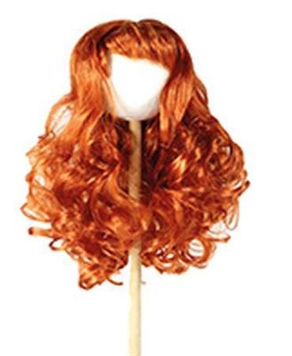 Red curly  synthetic wig for dolls cm. 20/22