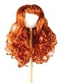 Red curly  synthetic wig for dolls cm. 20/22