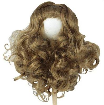 Brown curly  synthetic wig for dolls cm. 20/22
