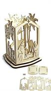 LANTERNA PRESEPE LEGNO (kit 6 pz) cm.15x15x21